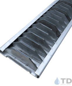 Reinforced stainless steel slotted grate