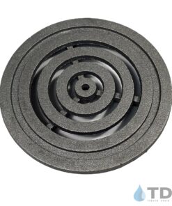 Iron Age 6 inch diameter Bullseye deco Raw cast iron drain grate